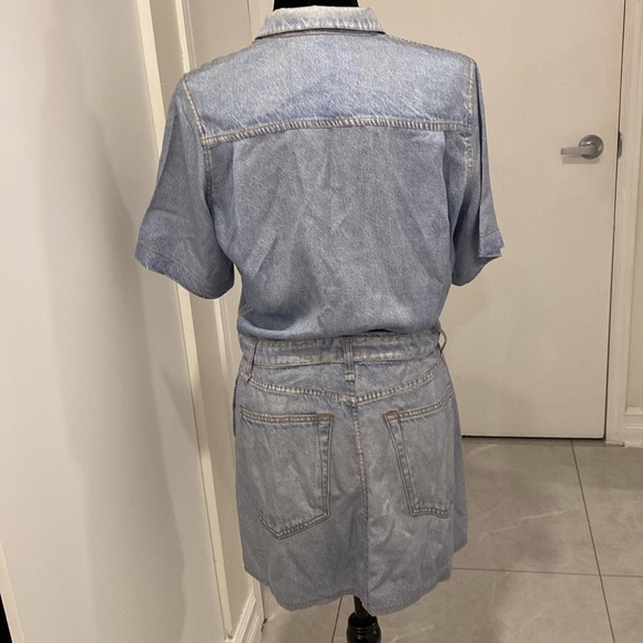 RAG & BONE Silky Light Blue Denim Look Mini Dress with short sleeves Size Medium - Picture 12 of 17